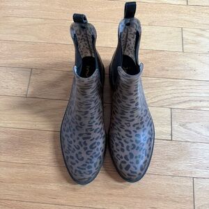 Joules Leopard Print Chelsea Rain Boots - Brown